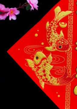 纸质红底金福字镂空春节用品装饰品节庆用品产品图