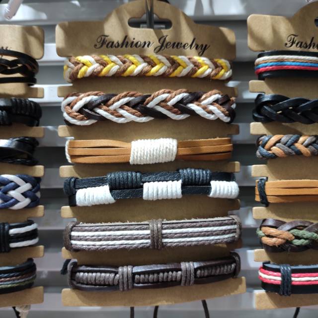 简约复古编织牛皮手链diy组合套装
