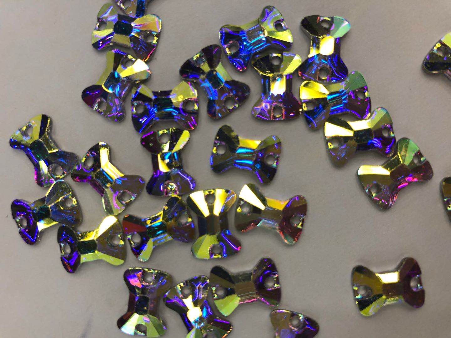 8.5*12 Bow Tie Multi-Faceted Ab Ribbon Hole Flat Bottom Resin Drill Hand Seam Drill Diy Drill details Picture