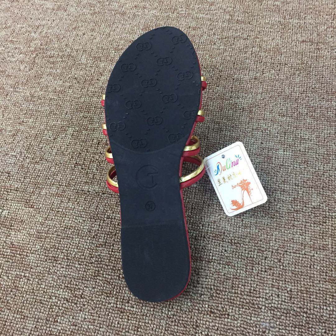 2020 Summer Classic Patent Leather Line With Diamond Open-Toe Fashion Flat Korean Women's Slippers Specification drawing
