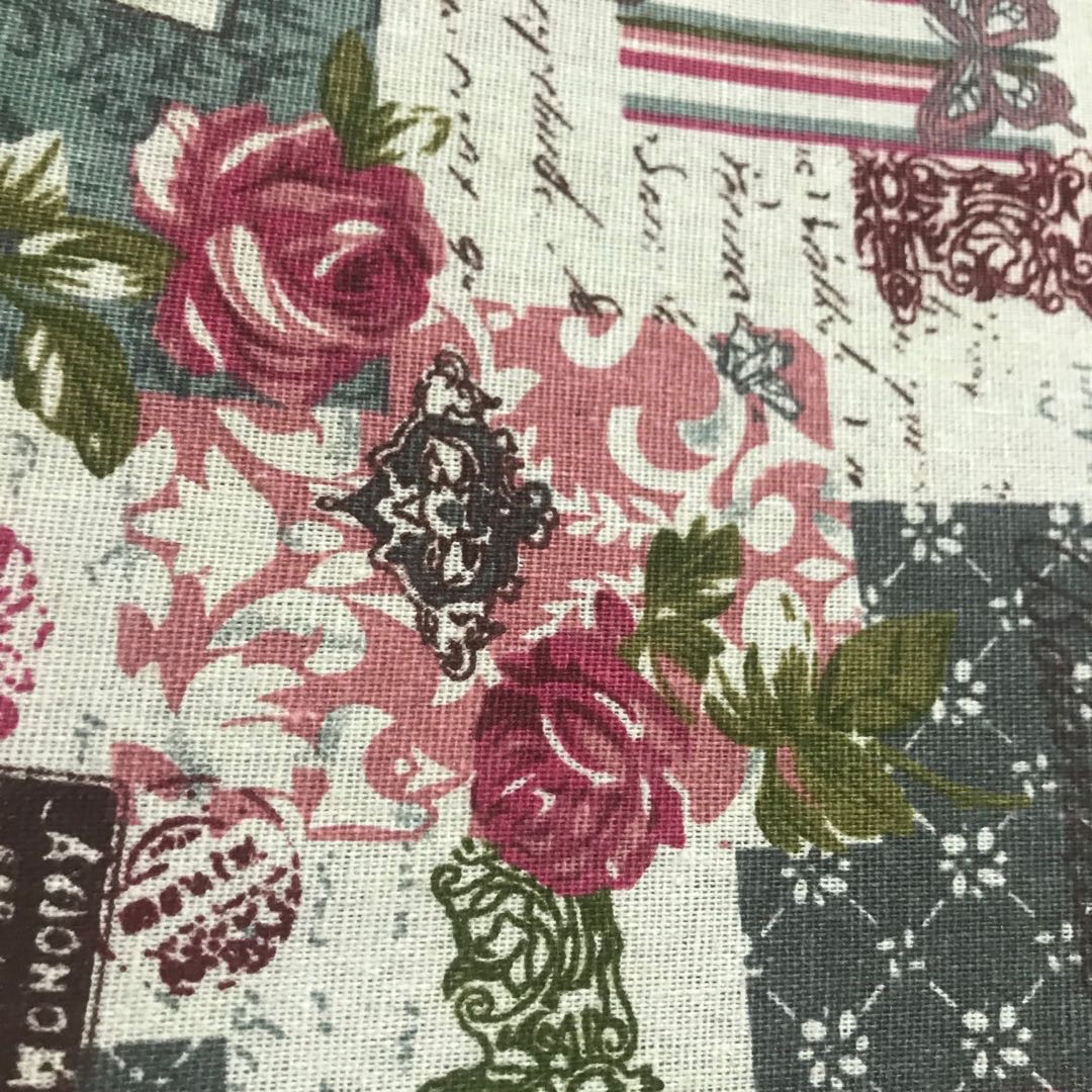 Flower Rich Imitation Hemp Printing Cloth Cotton Hemp Printing Clothing Cloth Restaurant Tablecloth Decorative Dress Cloth Cloth details Picture