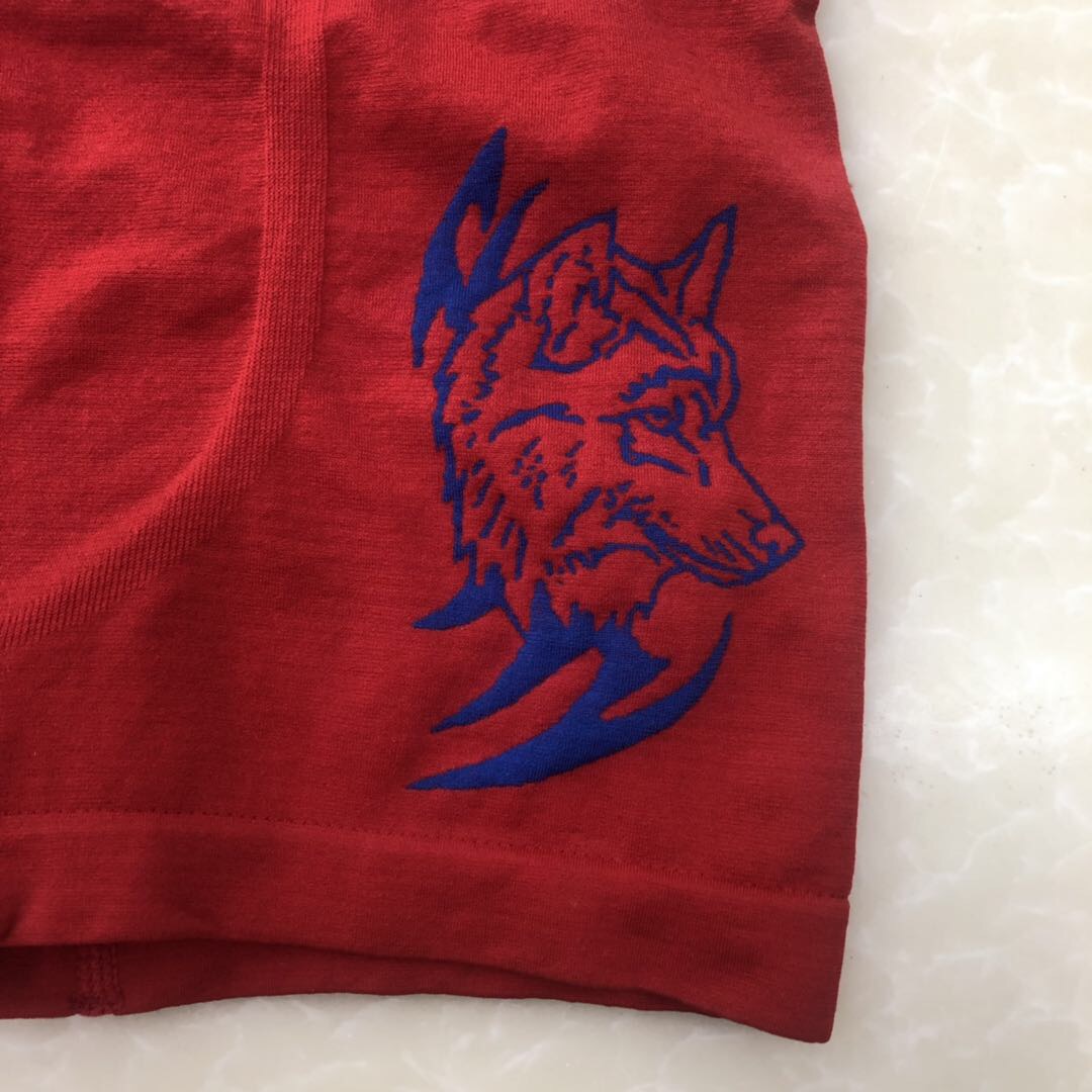 新款无缝无痕男士内裤高弹舒适狼头印花青少年性感四角裤平角裤产品图