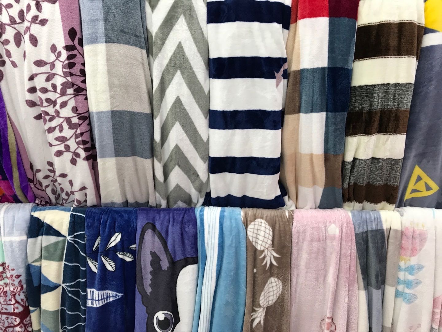 Simple Mixed Color Geometric Striped Check Super Soft Flannel Blanket