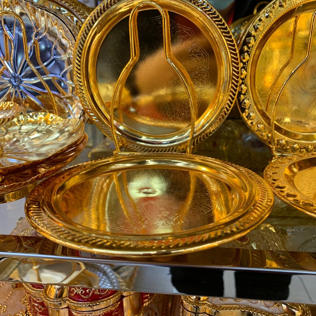 金色蛋糕架水果盘西点盘