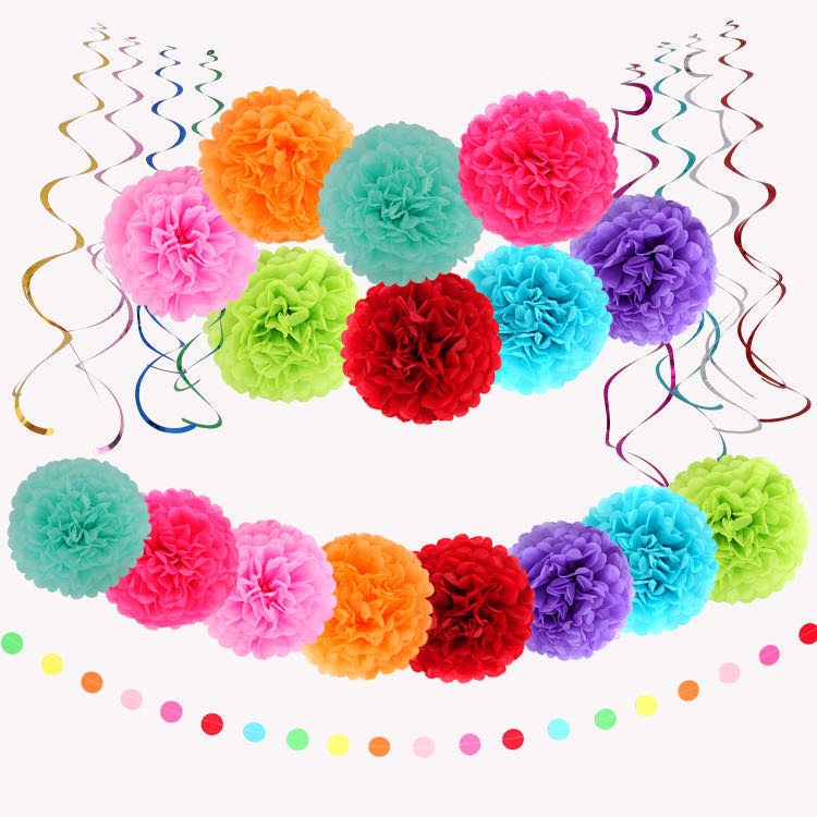 Children's birthday party wedding supplies wedding wedding room decorations paper flower paper flower ball 14 inches thumbnail