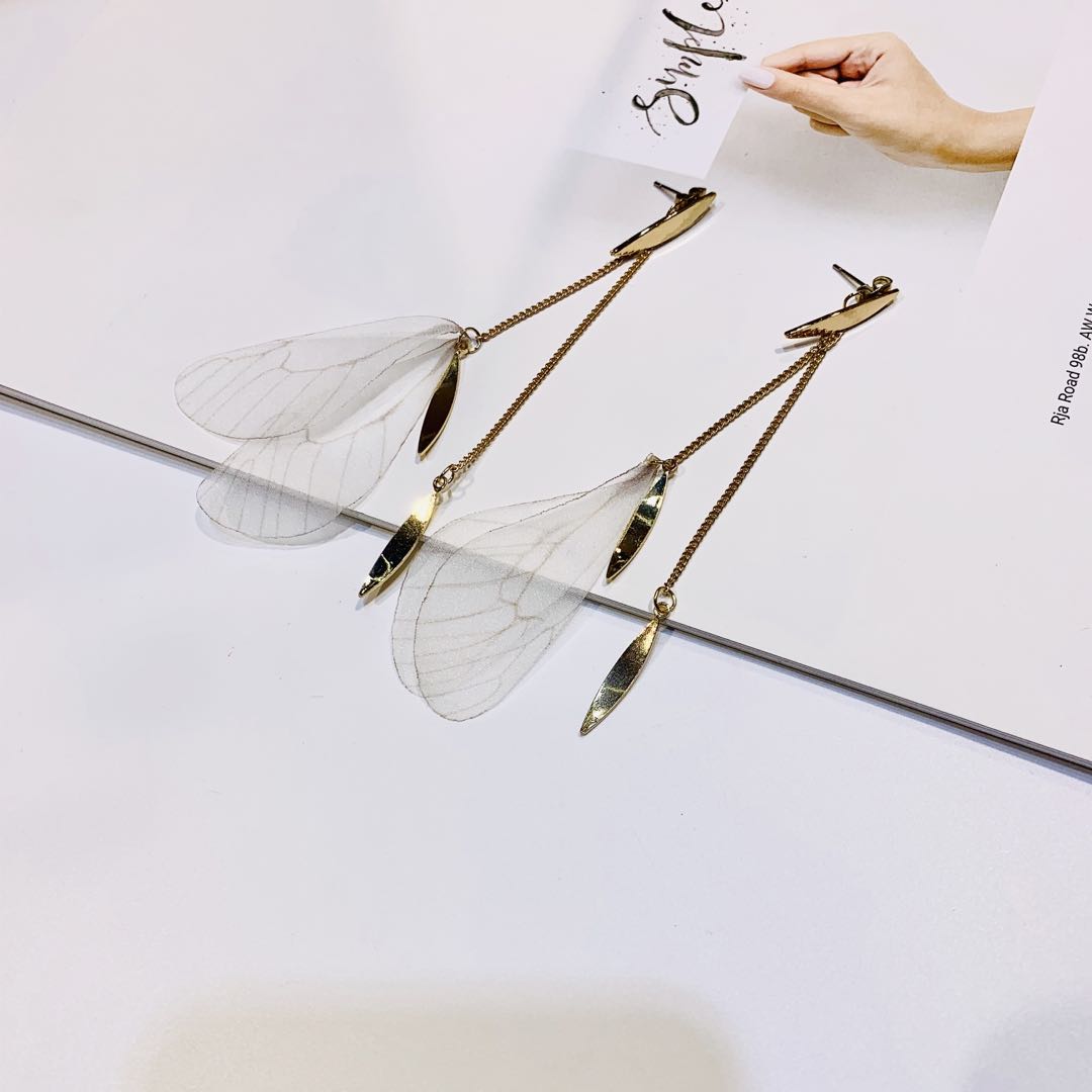 S925 silver needle organza small fresh fashion earrings temperament trend color protection allergy earrings drop female thumbnail