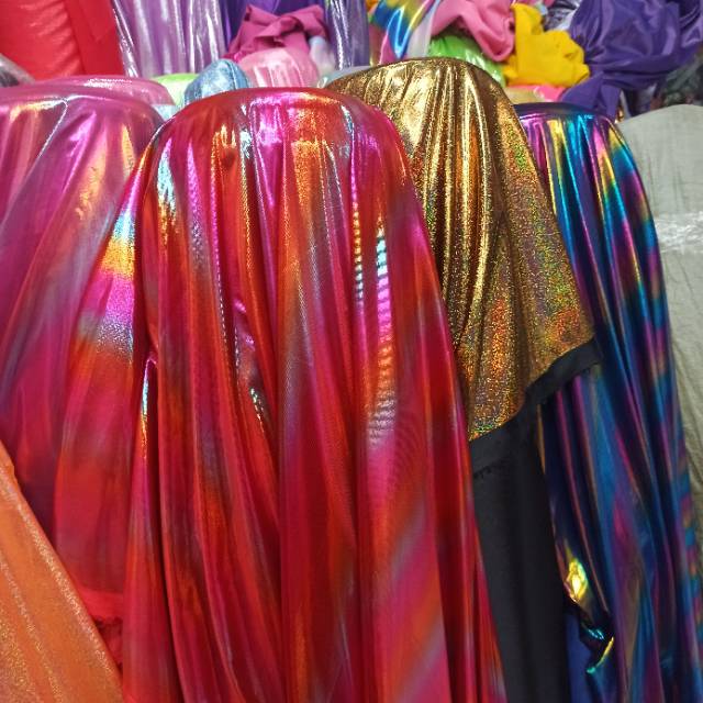 厂家直销彩条点子布舞台表演服装面料现货下单