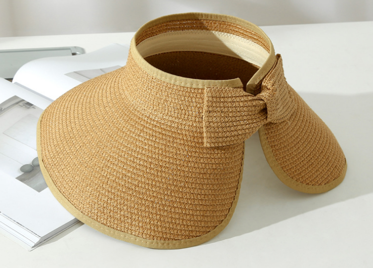 Light Brown Korean Version Of The New Large Straw Hat Beach Hat Straw Woven Empty Top Hat Multi-Color Foldable Fisherman Hat