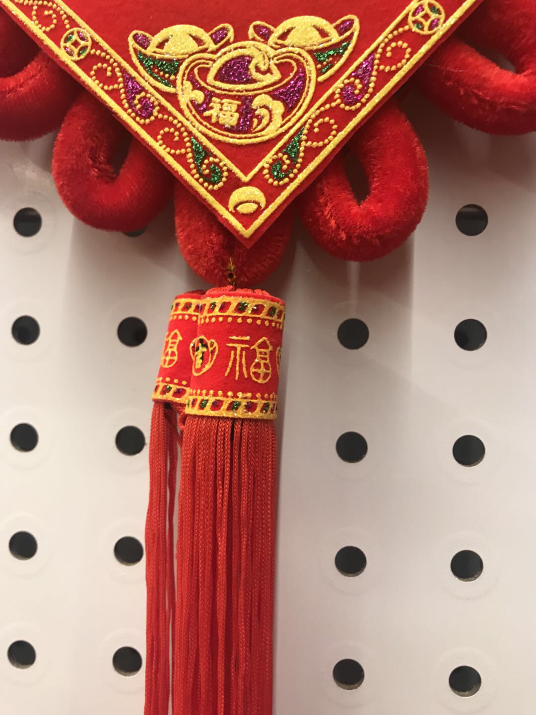 Printed velvet fabric festive wedding home decoration Chinese knot Specification image
