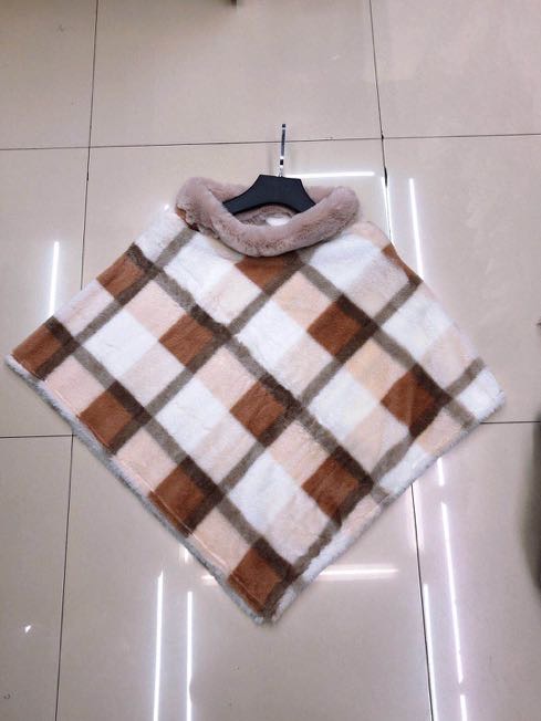 Casual Fashion Pink Scarf Shawl Plaid Plush Bib