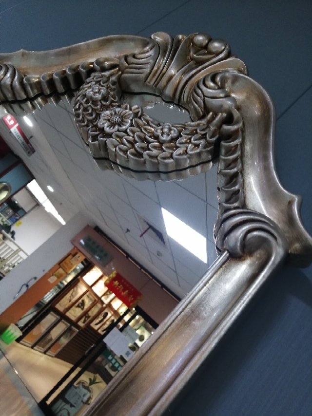 欧式豪华镂空雕花试衣镜酒店别墅装饰镜玄关镜全身穿衣镜细节图