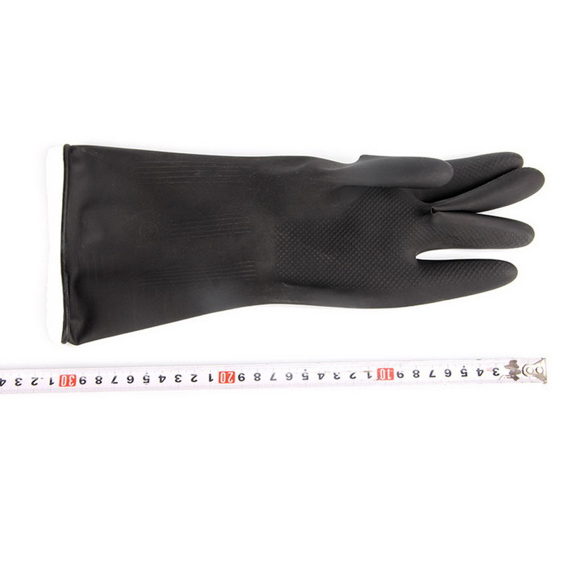 厂家直销黑色乳胶手套黑工业用耐酸碱手套机械工具黑色胶手套细节图