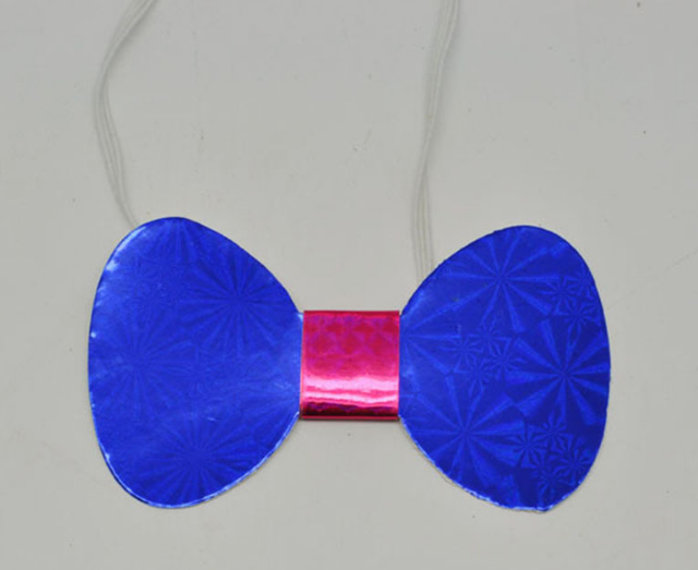 Creative festival costume props, paper birthday party, laser paper bow tie, multi-color mixed batch details Picture