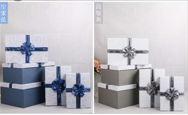 Tianxiang Craft Gift Box, creative gifts, high-end wallpaper, rectangular five-piece set, ribbon bow gift box, packaging box, paper box details Picture