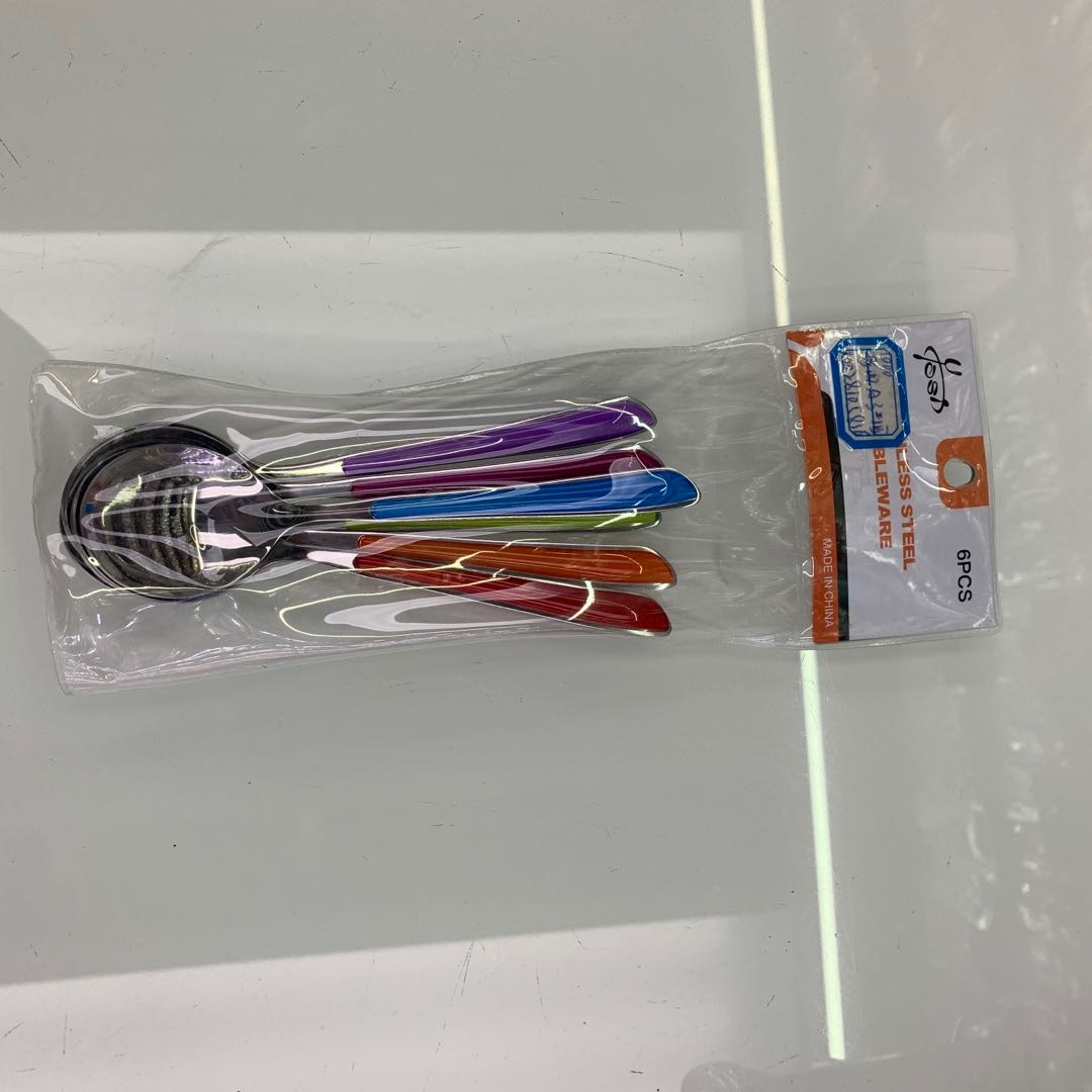 Stainless steel colored handle stainless steel spoon