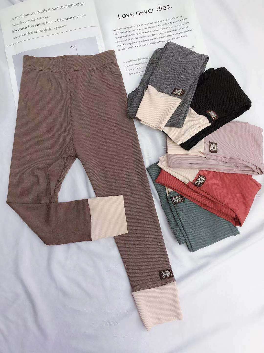 Dc Kids上身冰透舒适 弹性大撞色拼接打底裤