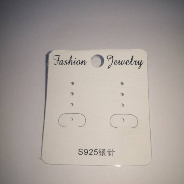 Manufacturer direct selling plastic bottom paper card ornament packaging custom earrings cardboard tag white silver needle