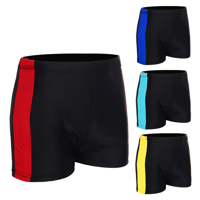 Simple swimming trunks nylon fabric is size blue blue lake blue red yellow fitness sports tight thumbnail