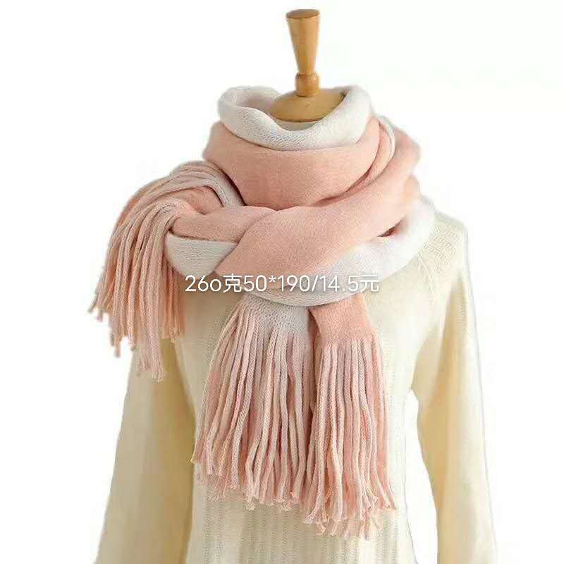 Women's Fashion Trend Casual All-In-One Knitted Thickened Double Sided Scarf Shawl