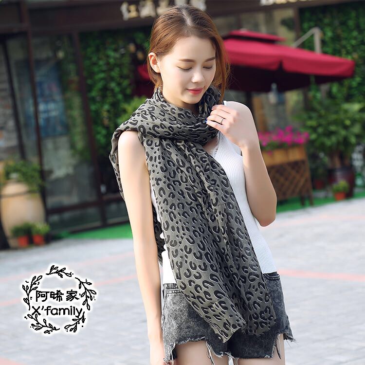 women's fashion trend casual leopard print beach towel scarf