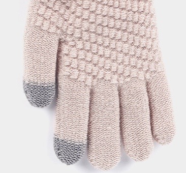 冬季羊毛触屏保暖手套情侣款针织反口手套时尚产品图