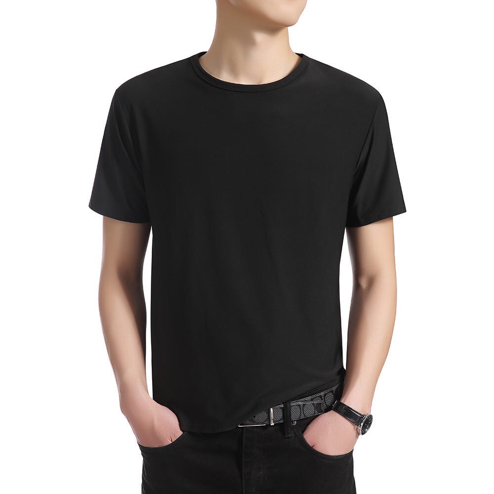 Solid Color Basic Short Sleeve Men's Summer Casual Loose Undershirt