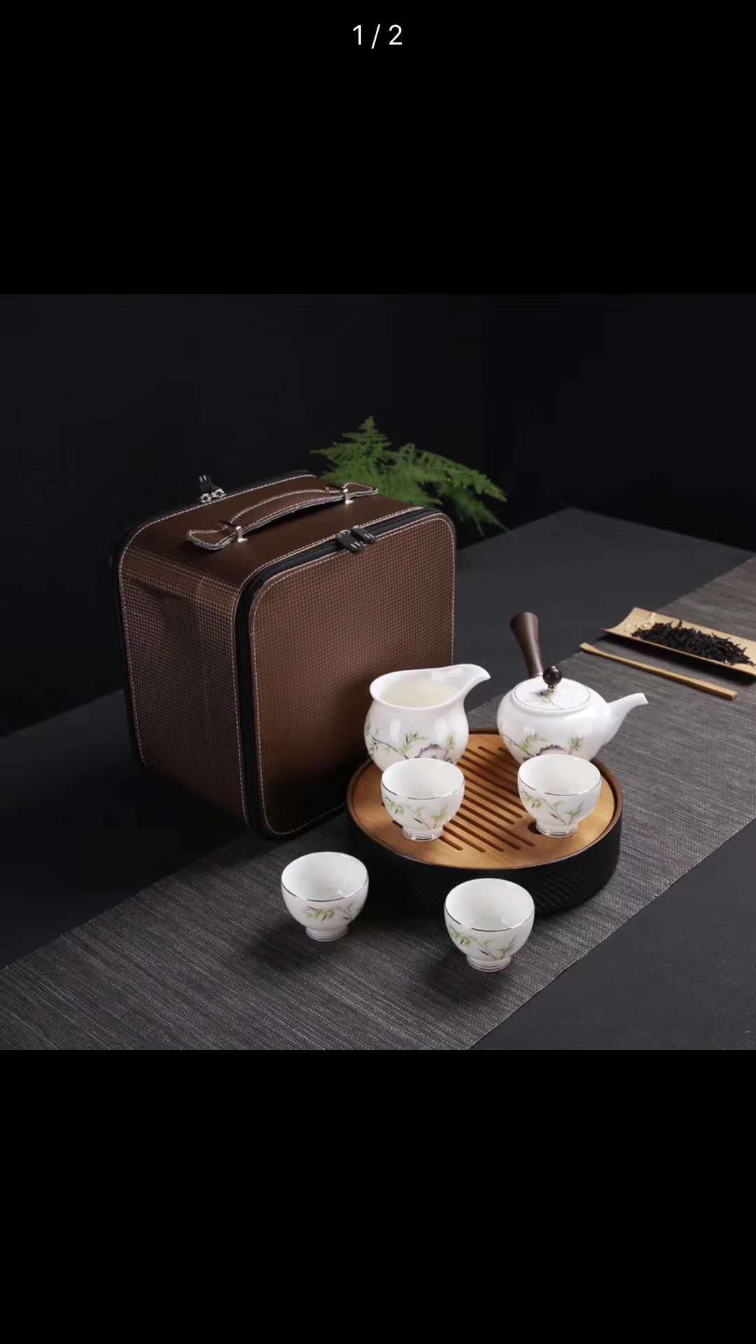 羊脂玉功夫茶具套装家用简约德化手工泡茶器水墨画茶壶茶杯整套产品图