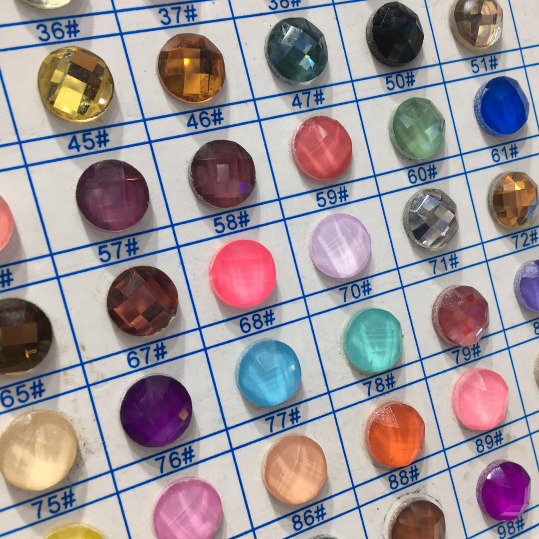彩色透明圆形切面半立体玻璃水晶配件产品图