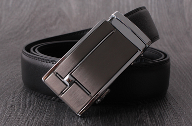 Korean style trousers belt, men's automatic buckle cowhide belt, business men's genuine leather belt details Picture