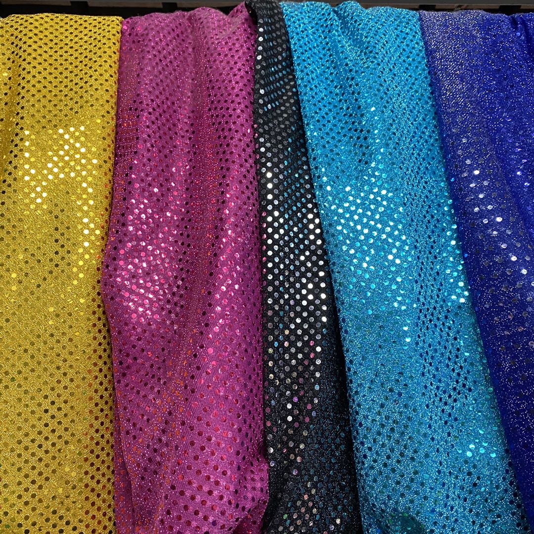 Wholesale of stage curtain, wedding background, performance and dance costume fabrics in stock /6MM large sequined and beaded fabric details Picture