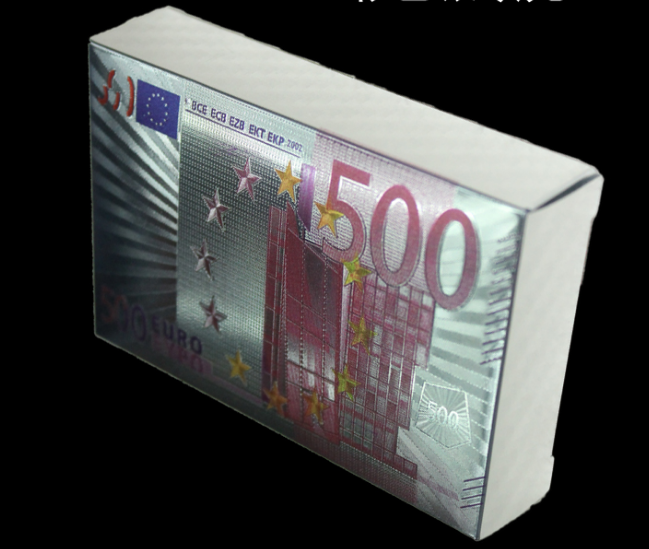 金箔扑克 塑料PVC扑克 新款彩色美元欧元 厂家直销