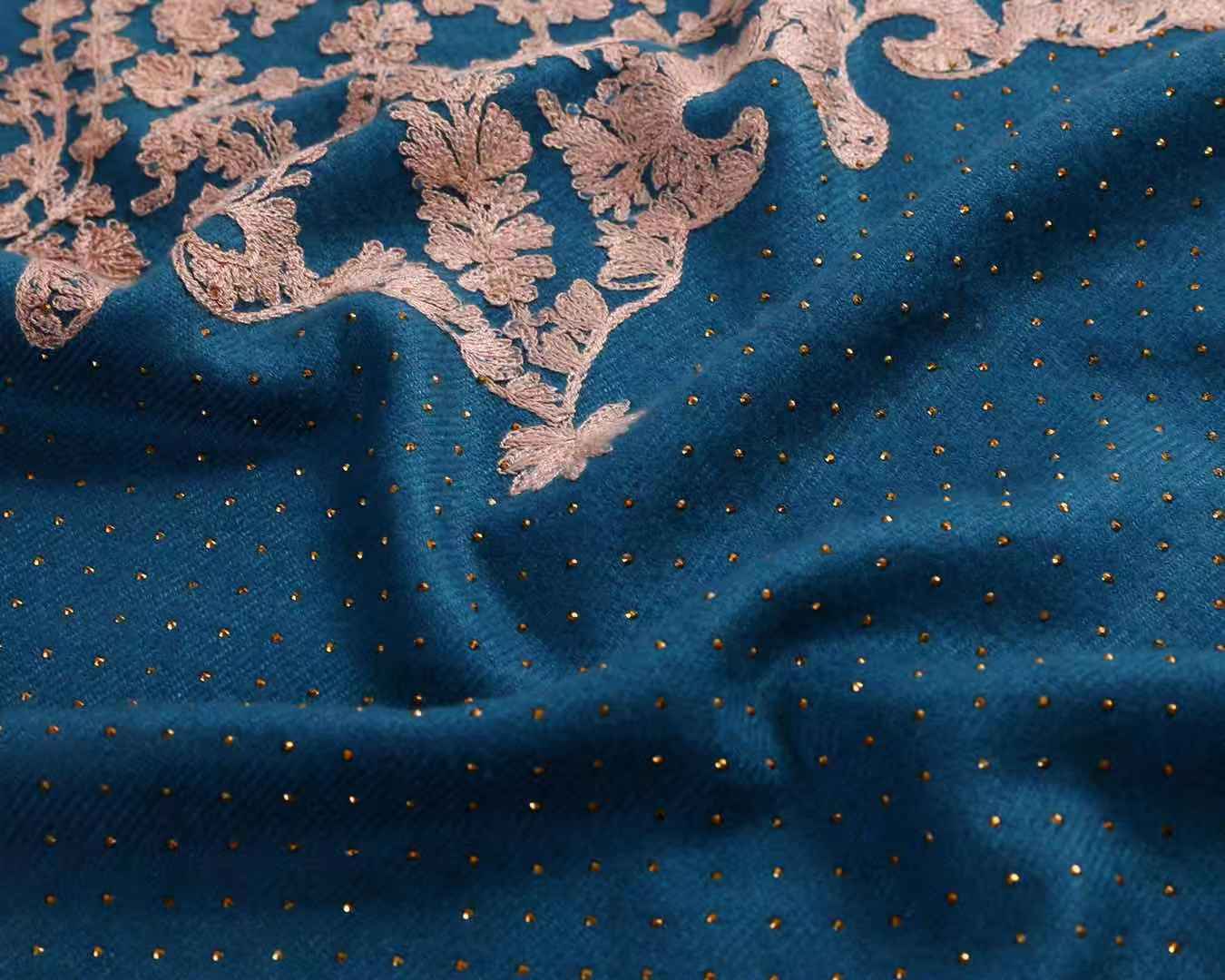 Ladies Fashion Trend Everything With Classic Tassel Embroidered Applique Diamond Cashmere Shawl Specification drawing