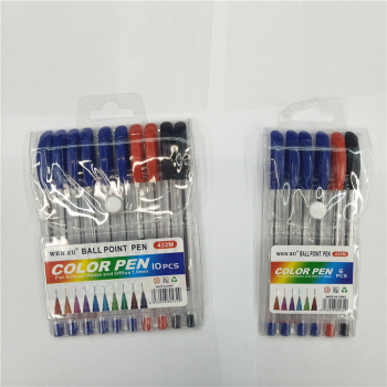 Medium Oil Pen Ballpoint Pen Can Be Customized Logo Plastic Ballpoint Pen Red Black Blue