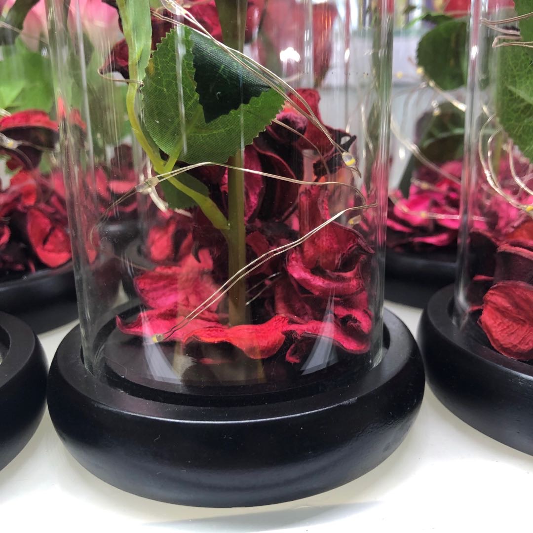 Creative New Year's Day gift: Rose with a light and glass cover for Teachers' Day and birthday Specification image