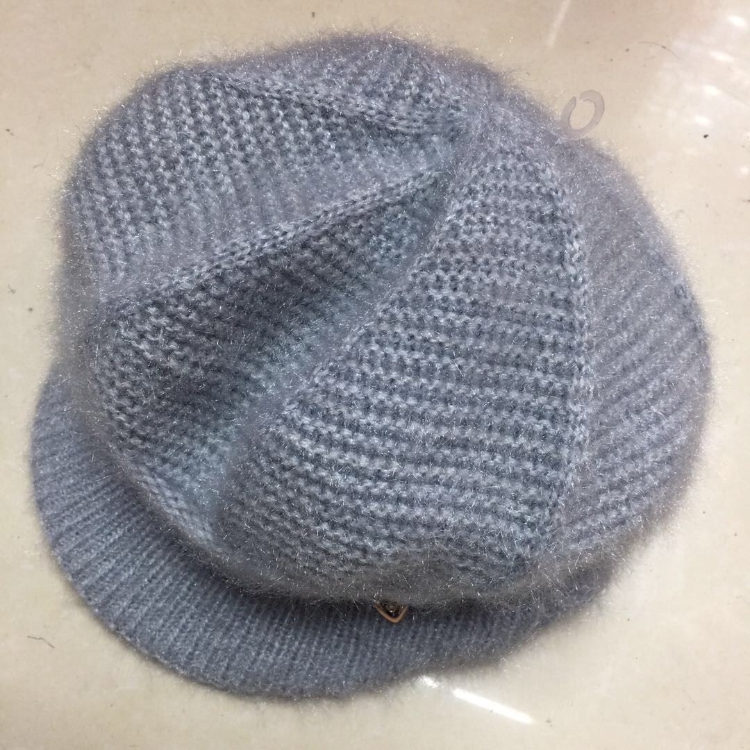 八角帽保暖毛线帽加绒加厚冬款