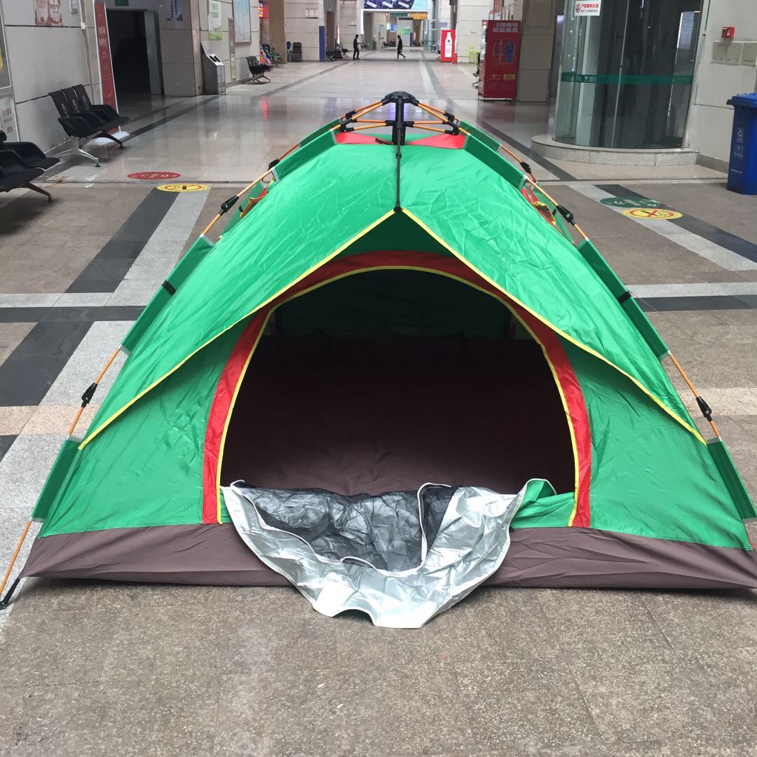 旅游户外帐篷遮2*1.5米假双层帐蓬，170D银胶布图