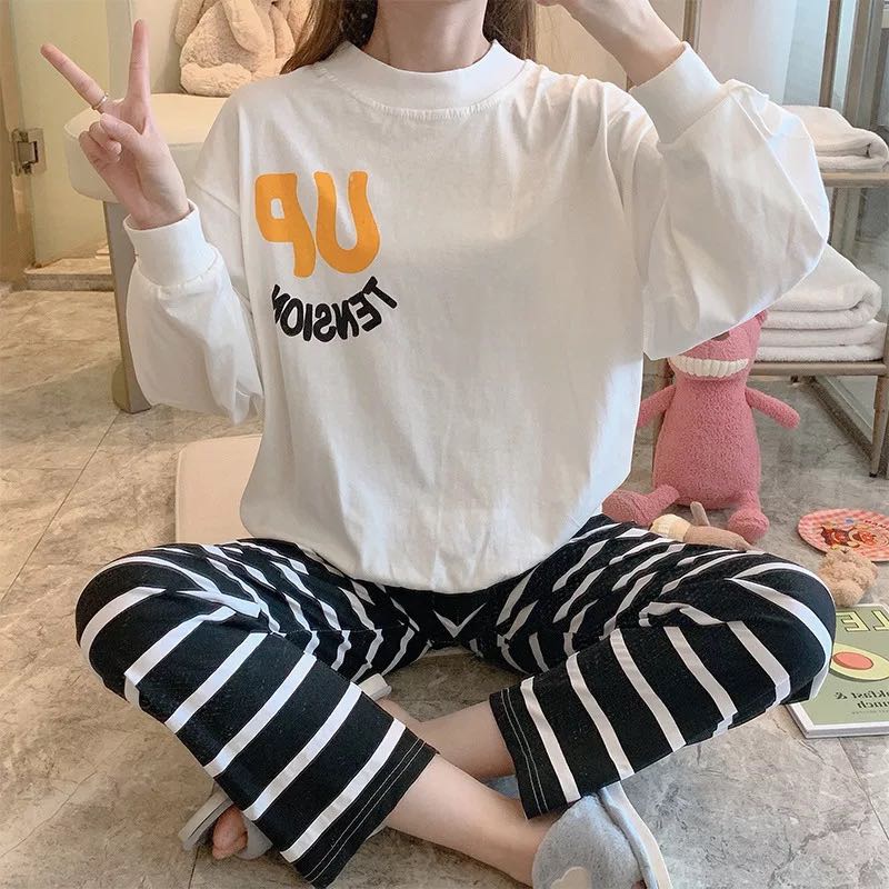 睡衣女纯棉短款夏季宽松休闲大码套装学生韩版可爱卡通家居服套装