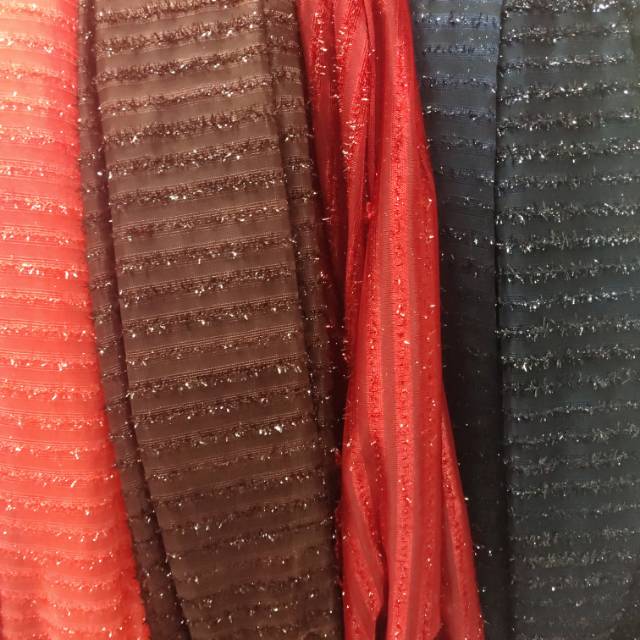 闪光丝横条针纺布服装饰品