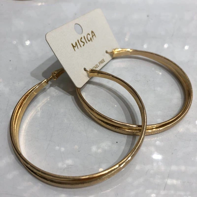 Manufacturers Direct Iron Gold Plated Floral Hoop Earrings Jewelry