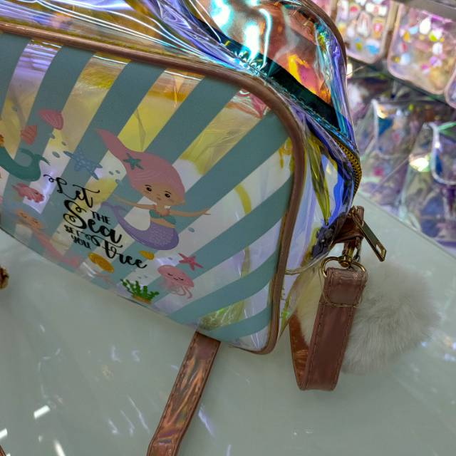 斜挎透明镭射女童可爱甜美包包产品图
