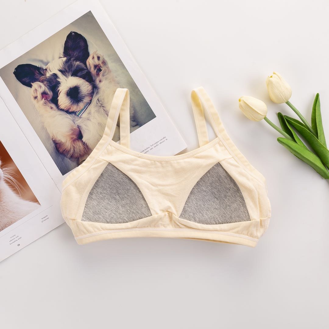 2023 Summer New All-Cotton Comfortable Girl Sling Vest Text Sponge Cushion Girl Wrap Chest To Prevent Exposure Specification drawing