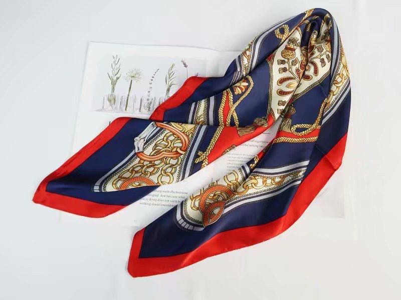Ladies Fashion Trend Elegance Imitation Silk Satin Square Scarf details Picture