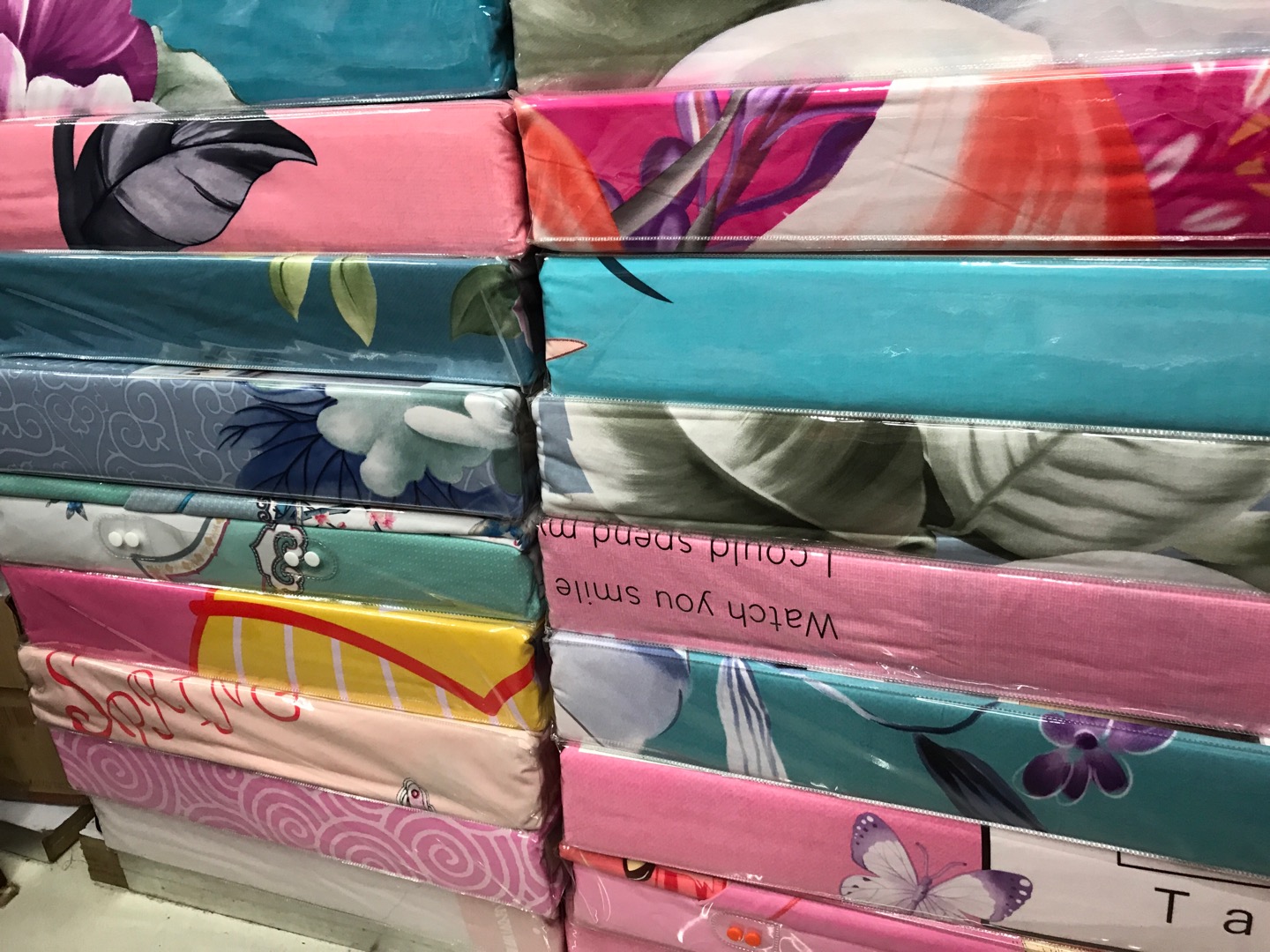 AB版喷气活性澳绒大版花四件套200*230细节图