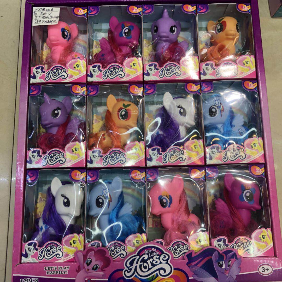 厂家直销混色塘胶小马玩具儿童玩具