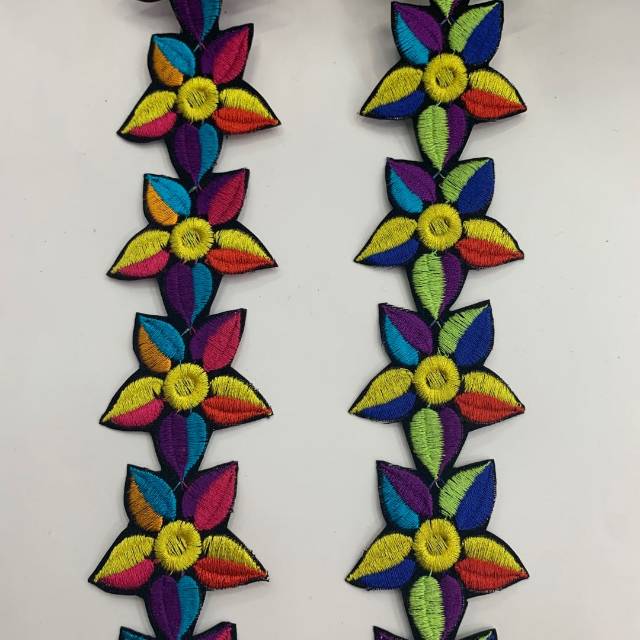 Ethnic-style clothing accessories, decorative lace, embroidered lace, multi-color decorative ribbons