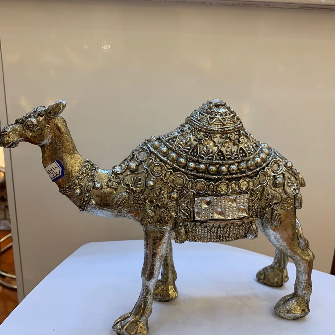 树脂工艺品骆驼摆件家居装饰品玄关办公室动物摆件图