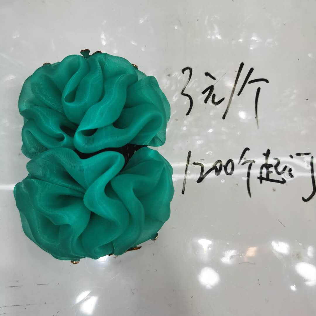 韩版新款热销女士发夹布艺欧根纱花朵头扣