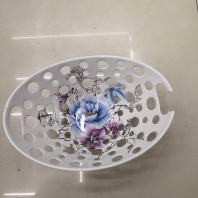 密胺果盘欧式果盆新品客餐厅易洗水果篮镂空果篮