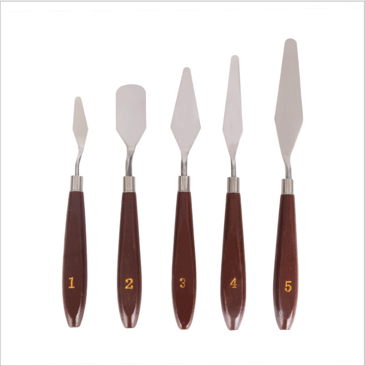 New Non-Embroidery Just Color Scraper Gouache Paint Knife Scraping Oil Painting Knife 5 Sets Of Single Wholesale details Picture