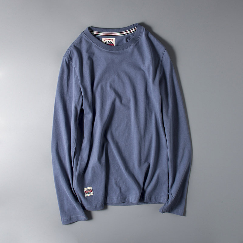 100%纯棉好货外贸男装剪标秋冬打底衫尾单尾货长袖